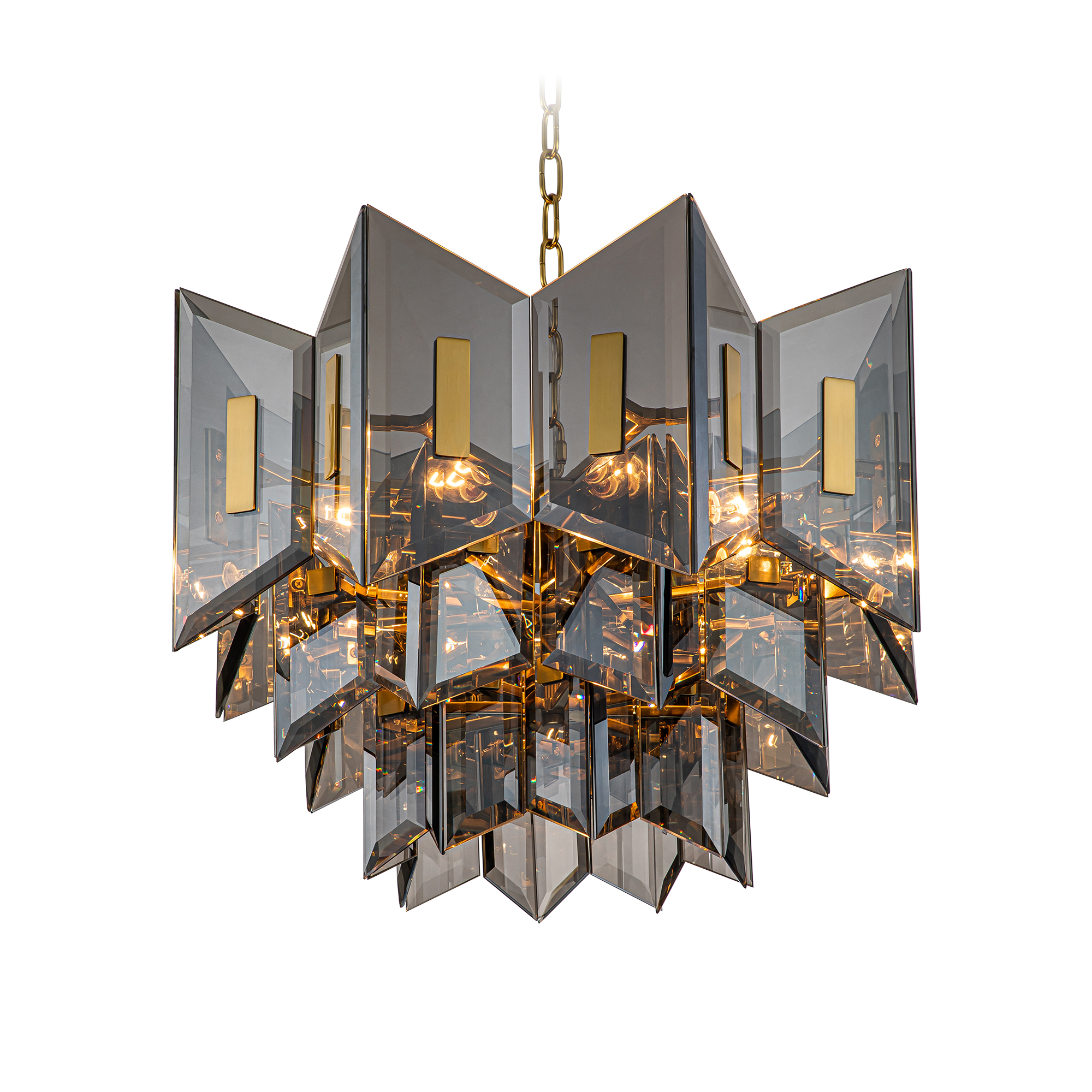 Magic city cross smoky glass panels chandelier【Modern Industrial Masterpiece】Magic City Cross Smoky Glass Chandelier - BRCH9188Gray | Black Gray Minimalist Ceiling Fixture, Architectural Lighting with Bold Contrast - BRILLIANT MAKER