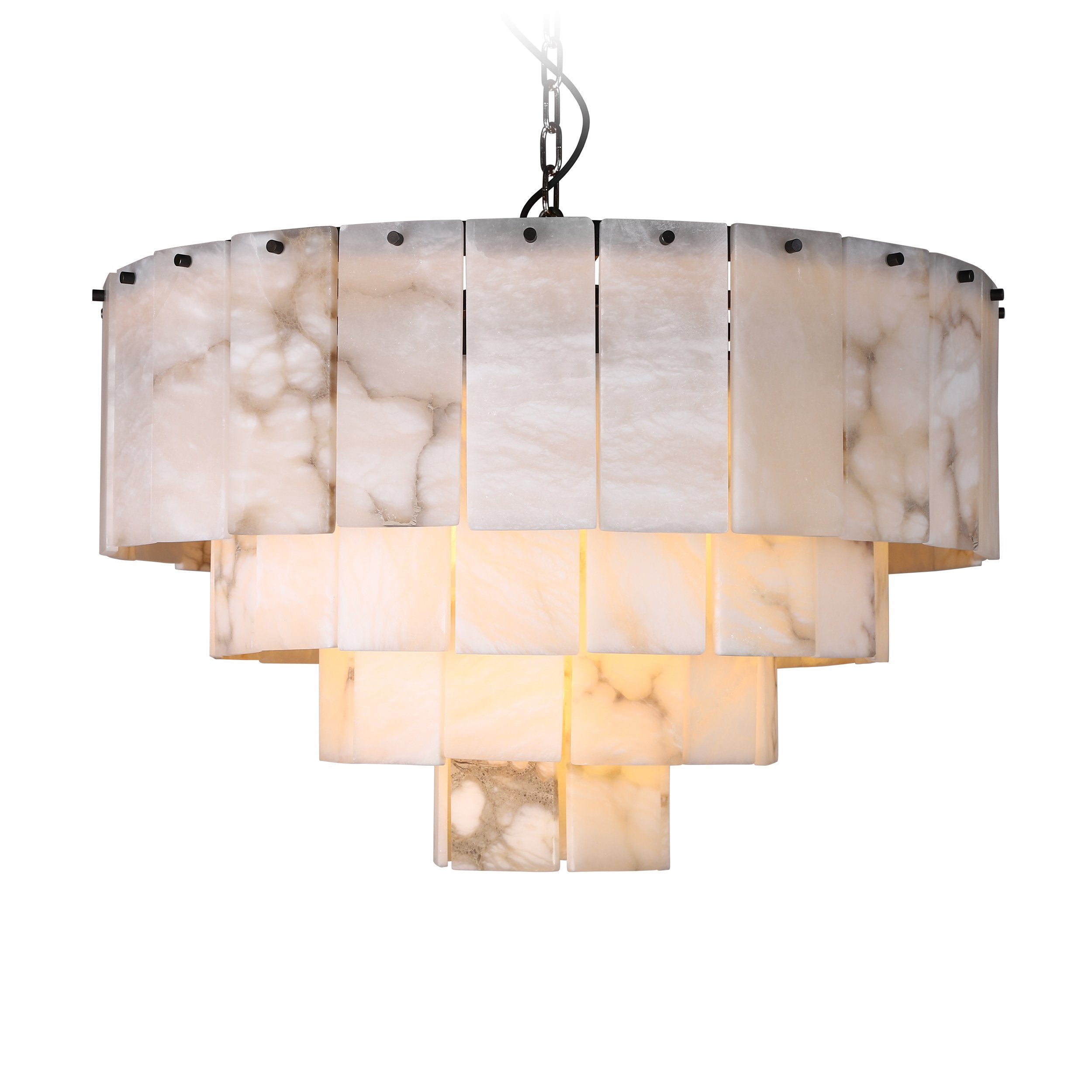 Twilight Fog Classic Rings Layer Alabaster Panels Chandelier (BRCH9196-80) - BRILLIANT MAKER