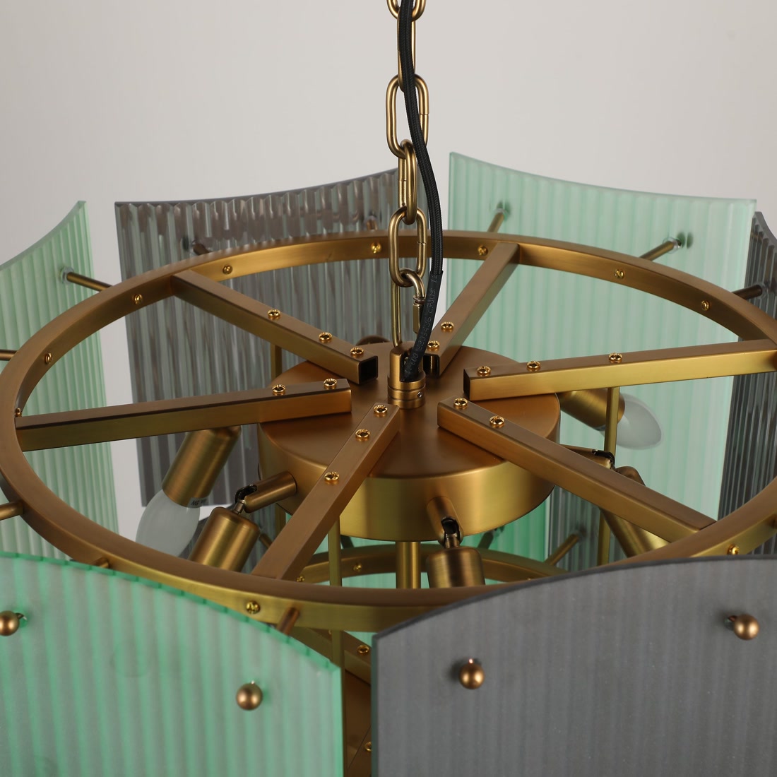 BRCH9198GN-60 Babel Dream Vertical Texture Glass Chandelier | Modern Simplicity | BRILLIANT-MAKER - BRILLIANT MAKER