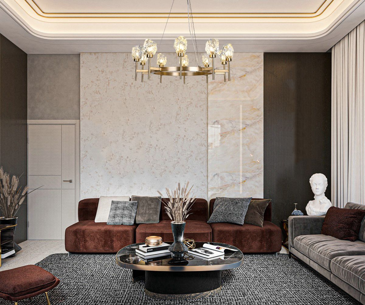 Lambert Glacier irregular solid crystal glass chandelier | BRCH9162-10 - BRILLIANT MAKER