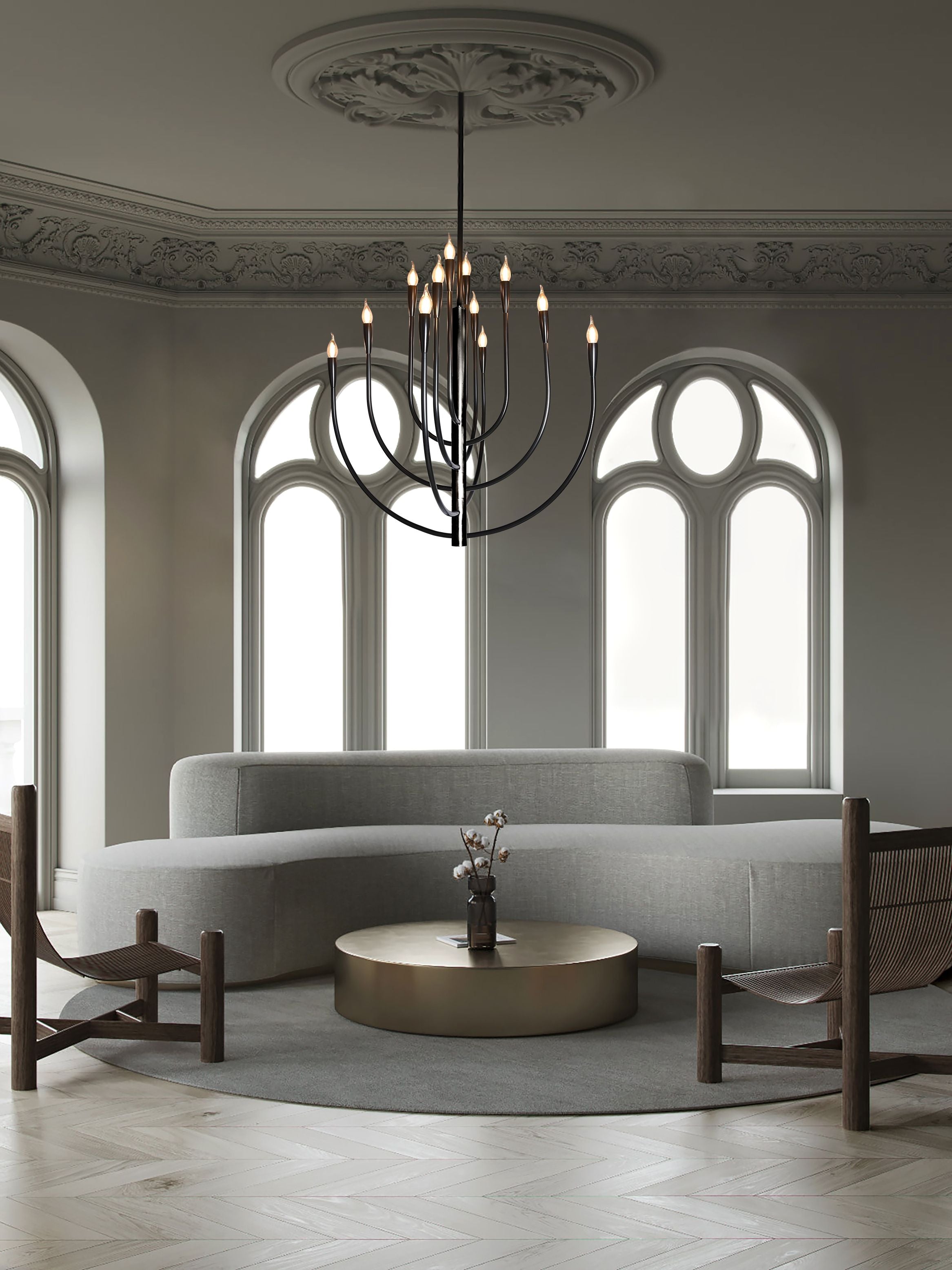 BRCH9173-12BZ 12-Light Hand-Dyed Antique Brass Chandelier | American Elegance | Custom Chandelier - BRILLIANT MAKER