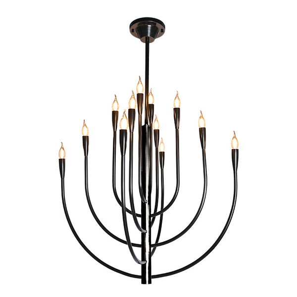 BRCH9173-12BZ 12-Light Hand-Dyed Antique Brass Chandelier | American Elegance | Custom Chandelier - BRILLIANT MAKER