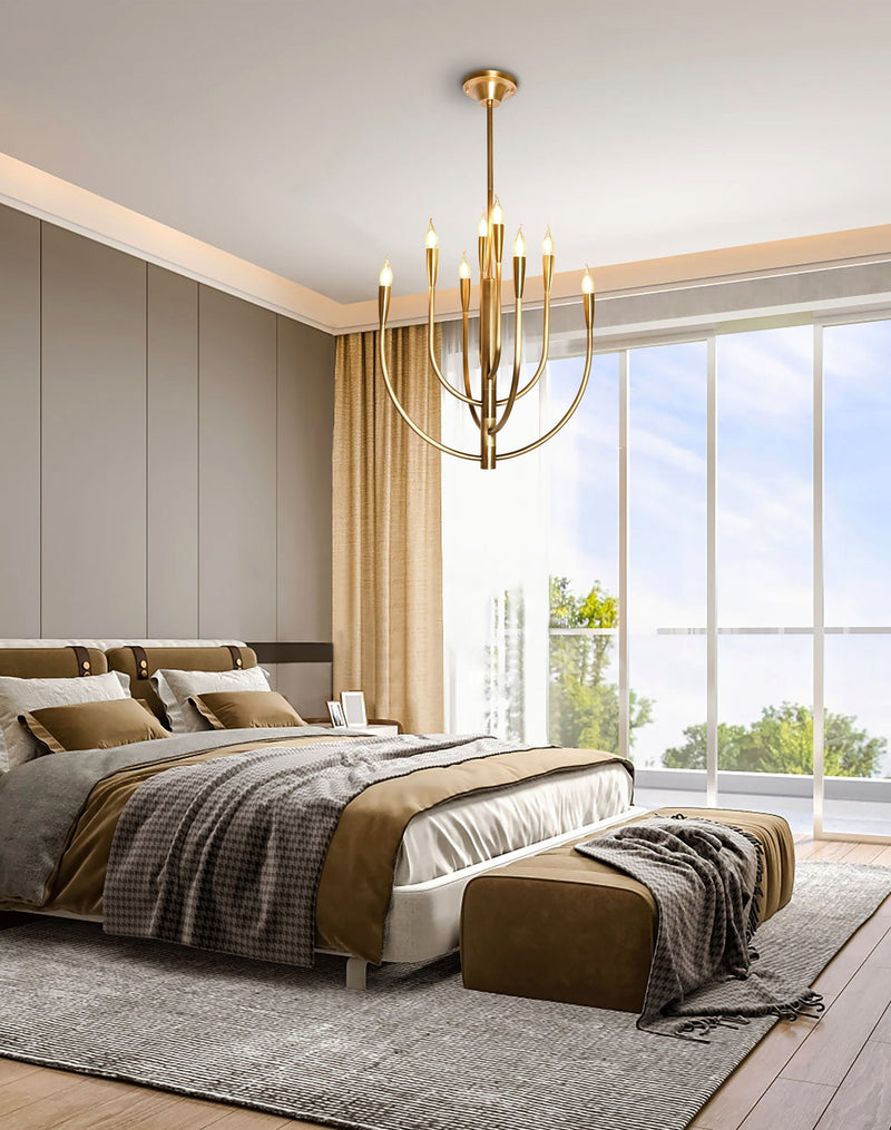 BRCH9173-8AB 8-Holders Hand-Dyed Antique Brass Chandelier | American Elegance | American Style Lighting - BRILLIANT MAKER