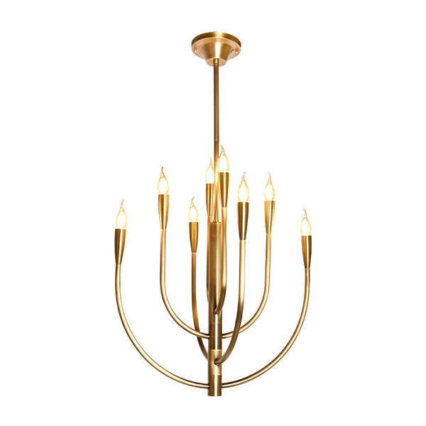 BRCH9173-8AB 8-Holders Hand-Dyed Antique Brass Chandelier | American Elegance | American Style Lighting - BRILLIANT MAKER