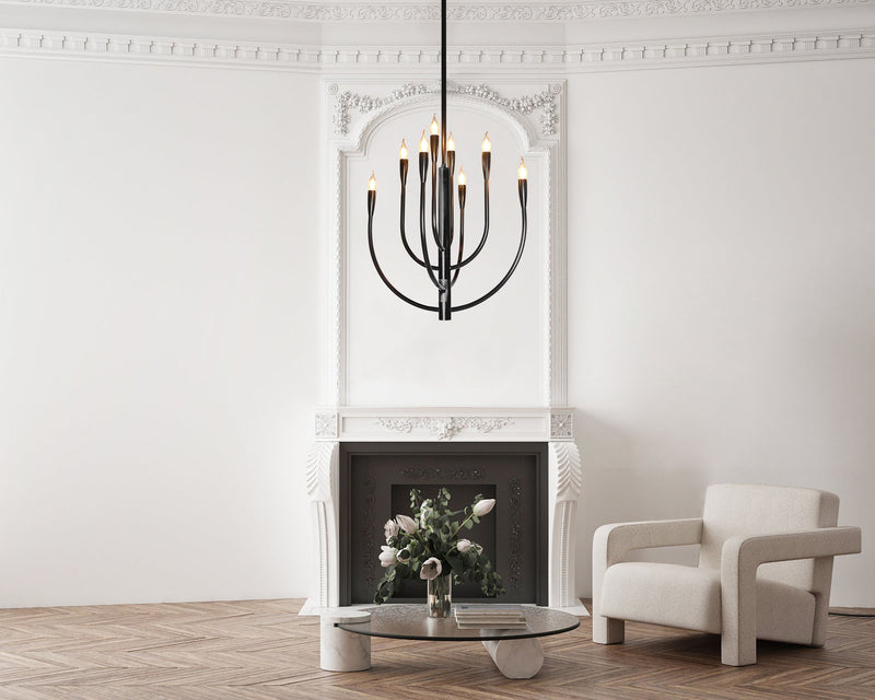 BRCH9173-8BZ 8-Holders Hand-Dyed Antique Brass Chandelier | American Elegance | American Style Lighting - BRILLIANT MAKER