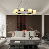 Alstar 10-holders Cloudy Alabaster Cylinders Chandelier - Modern Simplicity - BRILLIANT MAKER