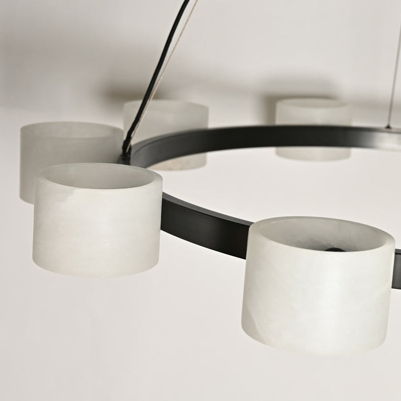 Alstar 10-holders Cloudy Alabaster Cylinders Chandelier - Modern Simplicity - BRILLIANT MAKER