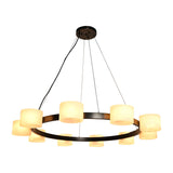 Alstar 10-holders Cloudy Alabaster Cylinders Chandelier - Modern Simplicity - BRILLIANT MAKER