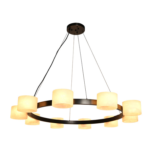 Alstar 10-holders Cloudy Alabaster Cylinders Chandelier - Modern Simplicity - BRILLIANT MAKER