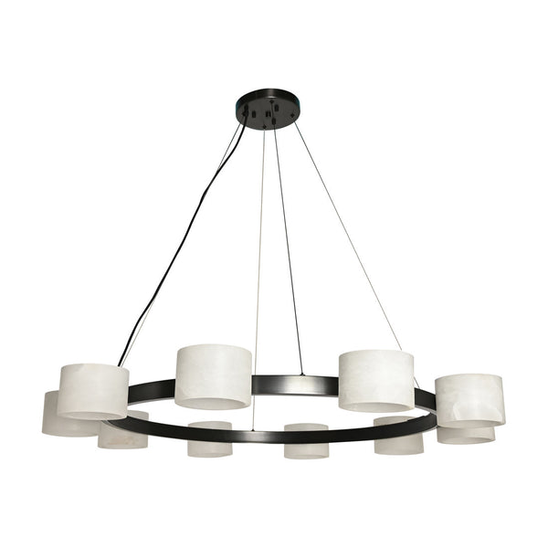 Alstar 10-holders Cloudy Alabaster Cylinders Chandelier - Modern Simplicity - BRILLIANT MAKER