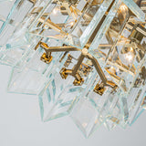 【Modern Industrial Masterpiece】Magic City Cross Glass Panels Chandelier - BRCH9188Clear | Black Gray Minimalist Ceiling Fixture, Architectural Lighting with Bold Contrast - BRILLIANT MAKER