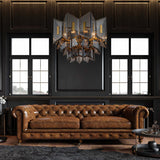 Magic city cross smoky glass panels chandelier【Modern Industrial Masterpiece】Magic City Cross Smoky Glass Chandelier - BRCH9188Gray | Black Gray Minimalist Ceiling Fixture, Architectural Lighting with Bold Contrast - BRILLIANT MAKER