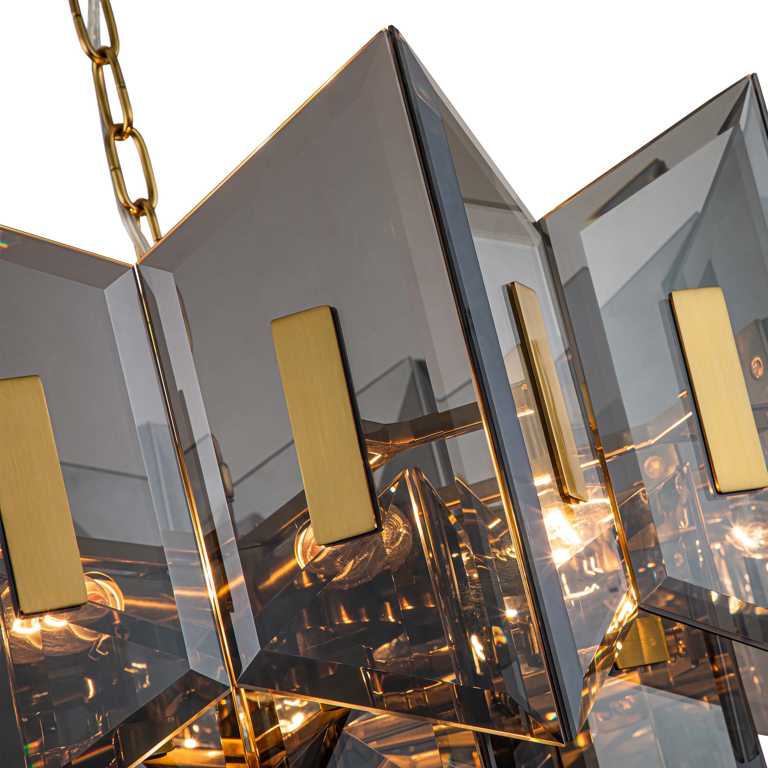 Magic city cross smoky glass panels chandelier【Modern Industrial Masterpiece】Magic City Cross Smoky Glass Chandelier - BRCH9188Gray | Black Gray Minimalist Ceiling Fixture, Architectural Lighting with Bold Contrast - BRILLIANT MAKER