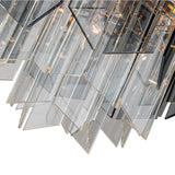 【Modern Industrial Masterpiece】Magic City Cross Smoky Glass Chandelier - BRCH9189 | Black Gray Minimalist Ceiling Fixture, Architectural Lighting with Bold Contrast - BRILLIANT MAKER