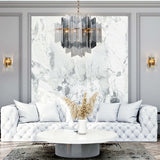 【Modern Industrial Masterpiece】Magic City Cross Smoky Glass Chandelier - BRCH9189 | Black Gray Minimalist Ceiling Fixture, Architectural Lighting with Bold Contrast - BRILLIANT MAKER