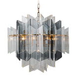 【Modern Industrial Masterpiece】Magic City Cross Smoky Glass Chandelier - BRCH9189 | Black Gray Minimalist Ceiling Fixture, Architectural Lighting with Bold Contrast - BRILLIANT MAKER