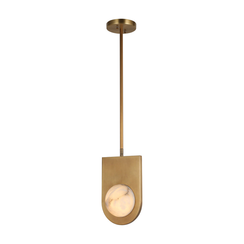 BRCH9190-1 Saturn Alabaster Pendant Light - Single Globe - BRILLIANT MAKER