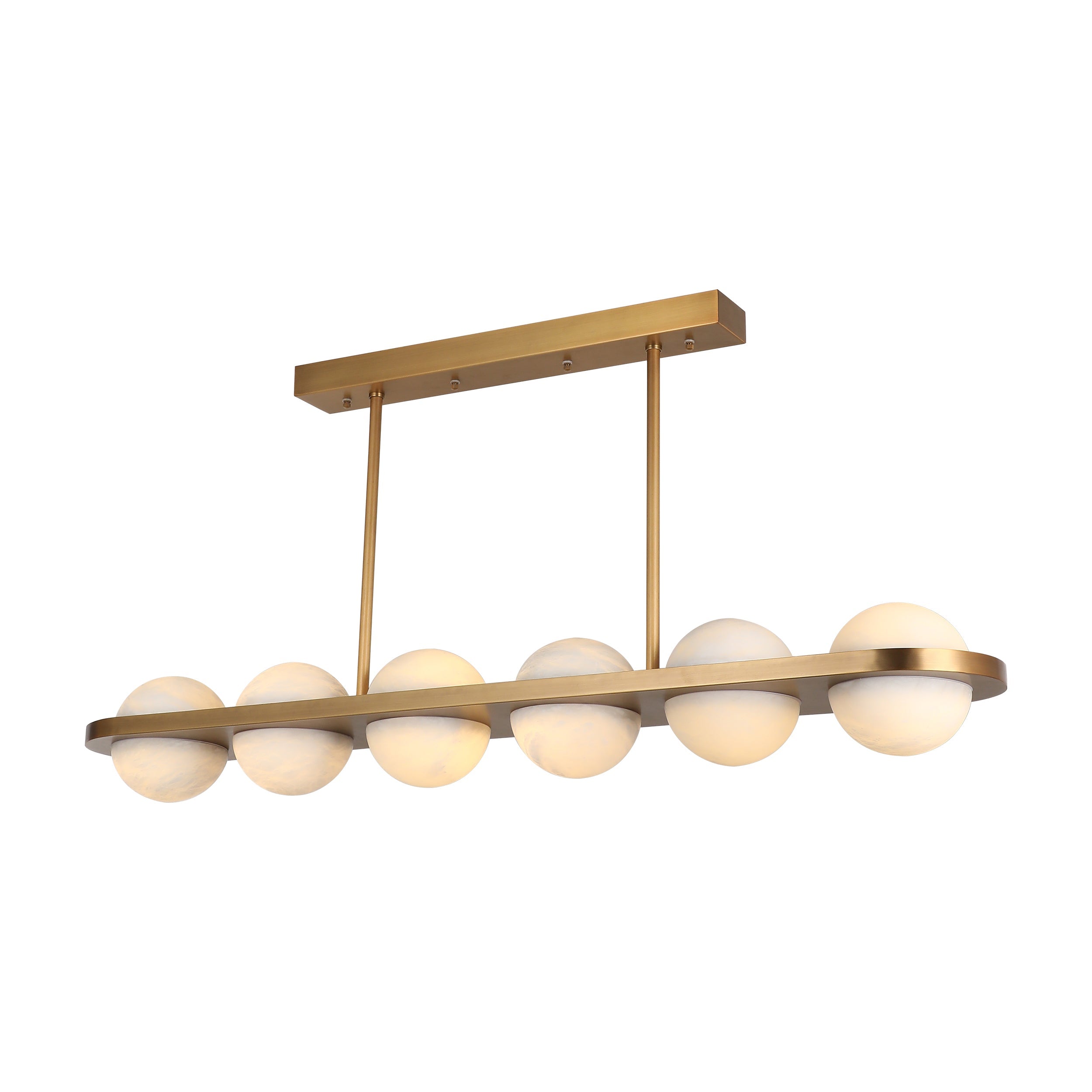 Saturn Alabaster Pendant Light for Dining Table - 6 Globes (BRCH9190-6) - BRILLIANT MAKER