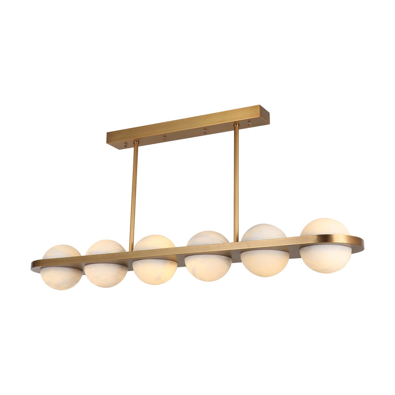 Saturn Alabaster Pendant Light for Dining Table - 6 Globes (BRCH9190-6) - BRILLIANT MAKER