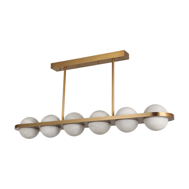 Saturn Alabaster Pendant Light for Dining Table - 6 Globes (BRCH9190-6) - BRILLIANT MAKER