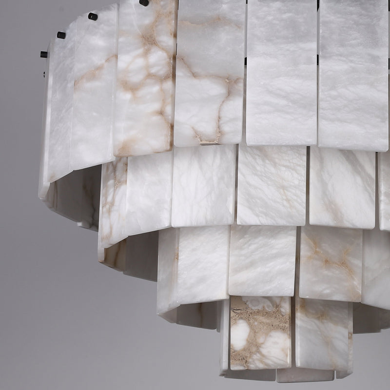 Twilight Fog Classic Rings Layer Alabaster Panels Chandelier (BRCH9196-80) - BRILLIANT MAKER
