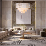 Twilight Fog Classic Rings Layer Alabaster Panels Chandelier (BRCH9196-80) - BRILLIANT MAKER