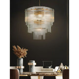 BRCH9198-60 Babel Dream Vertical Texture Glass Chandelier | Modern Simplicity | BRILLIANT-MAKER - BRILLIANT MAKER