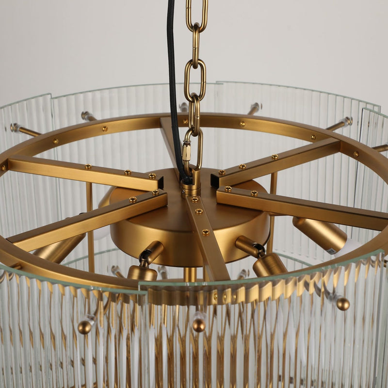 BRCH9198-60 Babel Dream Vertical Texture Glass Chandelier | Modern Simplicity | BRILLIANT-MAKER - BRILLIANT MAKER