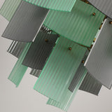 BRCH9198GN-60 Babel Dream Vertical Texture Glass Chandelier | Modern Simplicity | BRILLIANT-MAKER - BRILLIANT MAKER
