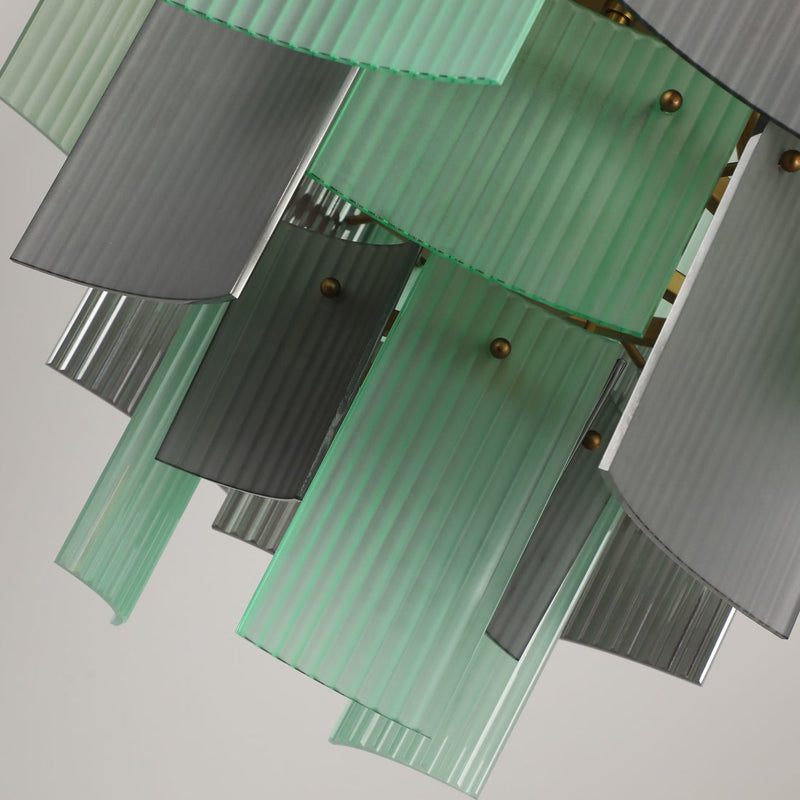 BRCH9198GN-60 Babel Dream Vertical Texture Glass Chandelier | Modern Simplicity | BRILLIANT-MAKER - BRILLIANT MAKER