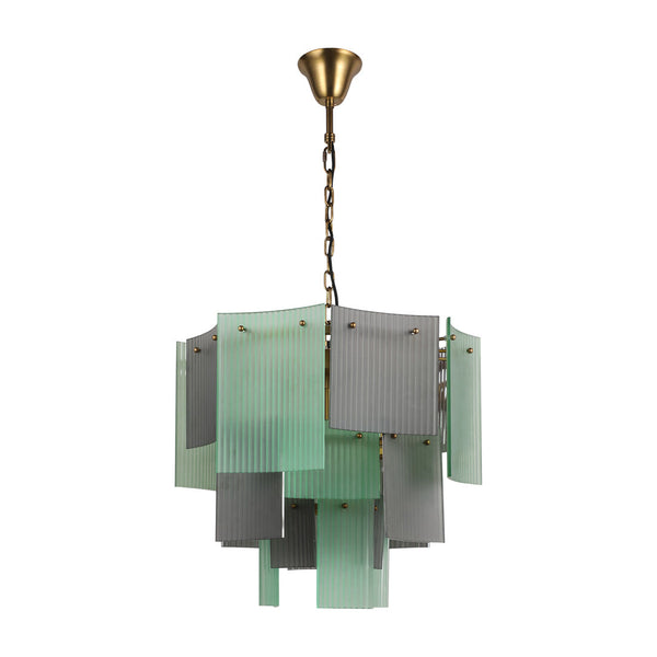 BRCH9198GN-60 Babel Dream Vertical Texture Glass Chandelier | Modern Simplicity | BRILLIANT-MAKER - BRILLIANT MAKER