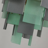 BRCH9198GN-80 Babel Dream Vertical Texture Glass Chandelier | Modern Simplicity | BRILLIANT-MAKER - BRILLIANT MAKER