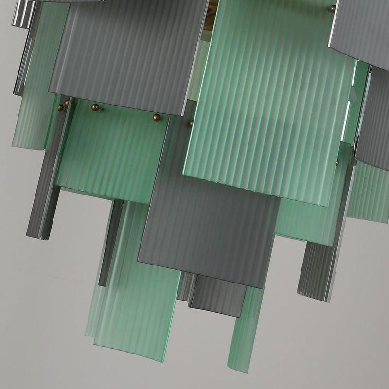 BRCH9198GN-80 Babel Dream Vertical Texture Glass Chandelier | Modern Simplicity | BRILLIANT-MAKER - BRILLIANT MAKER