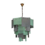 BRCH9198GN-80 Babel Dream Vertical Texture Glass Chandelier | Modern Simplicity | BRILLIANT-MAKER - BRILLIANT MAKER