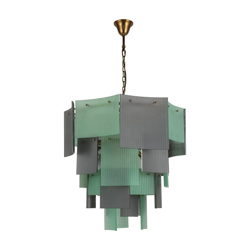BRCH9198GN-80 Babel Dream Vertical Texture Glass Chandelier | Modern Simplicity | BRILLIANT-MAKER - BRILLIANT MAKER