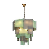 BRCH9198GN-80 Babel Dream Vertical Texture Glass Chandelier | Modern Simplicity | BRILLIANT-MAKER - BRILLIANT MAKER