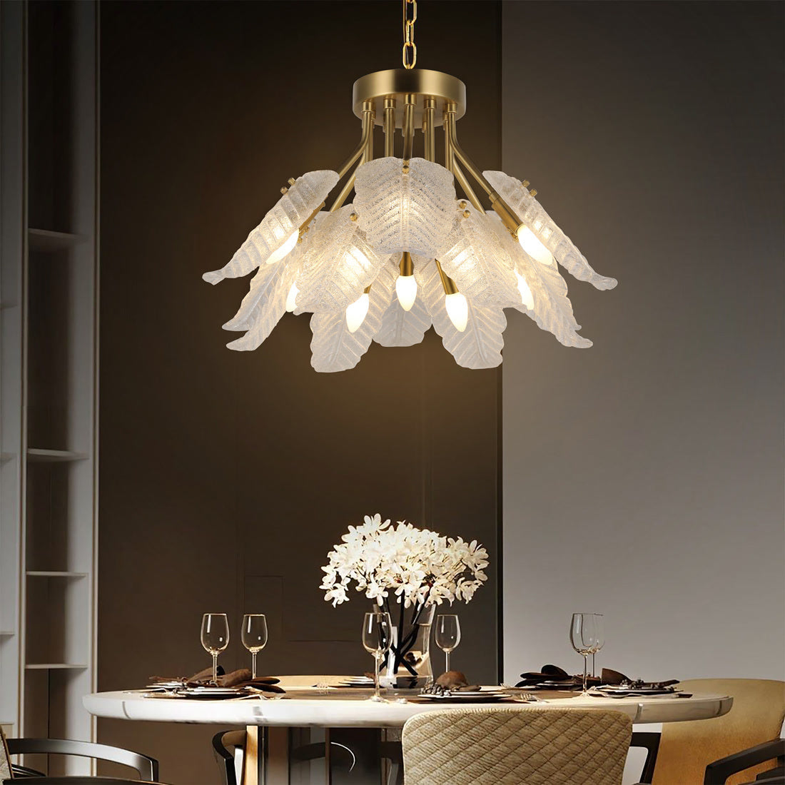 Windborne Leaves Textured Glass Ceiling Light - Modern Simplicity | BRILLIANT-MAKER - BRILLIANT MAKER