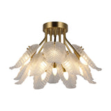 Windborne Leaves Textured Glass Ceiling Light - Modern Simplicity | BRILLIANT-MAKER - BRILLIANT MAKER