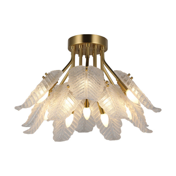 Windborne Leaves Textured Glass Ceiling Light - Modern Simplicity | BRILLIANT-MAKER - BRILLIANT MAKER
