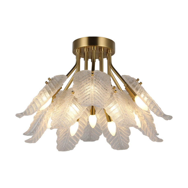 Windborne Leaves Textured Glass Ceiling Light - Modern Simplicity | BRILLIANT-MAKER - BRILLIANT MAKER