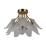 Windborne Leaves Textured Glass Ceiling Light - Modern Simplicity | BRILLIANT-MAKER - BRILLIANT MAKER