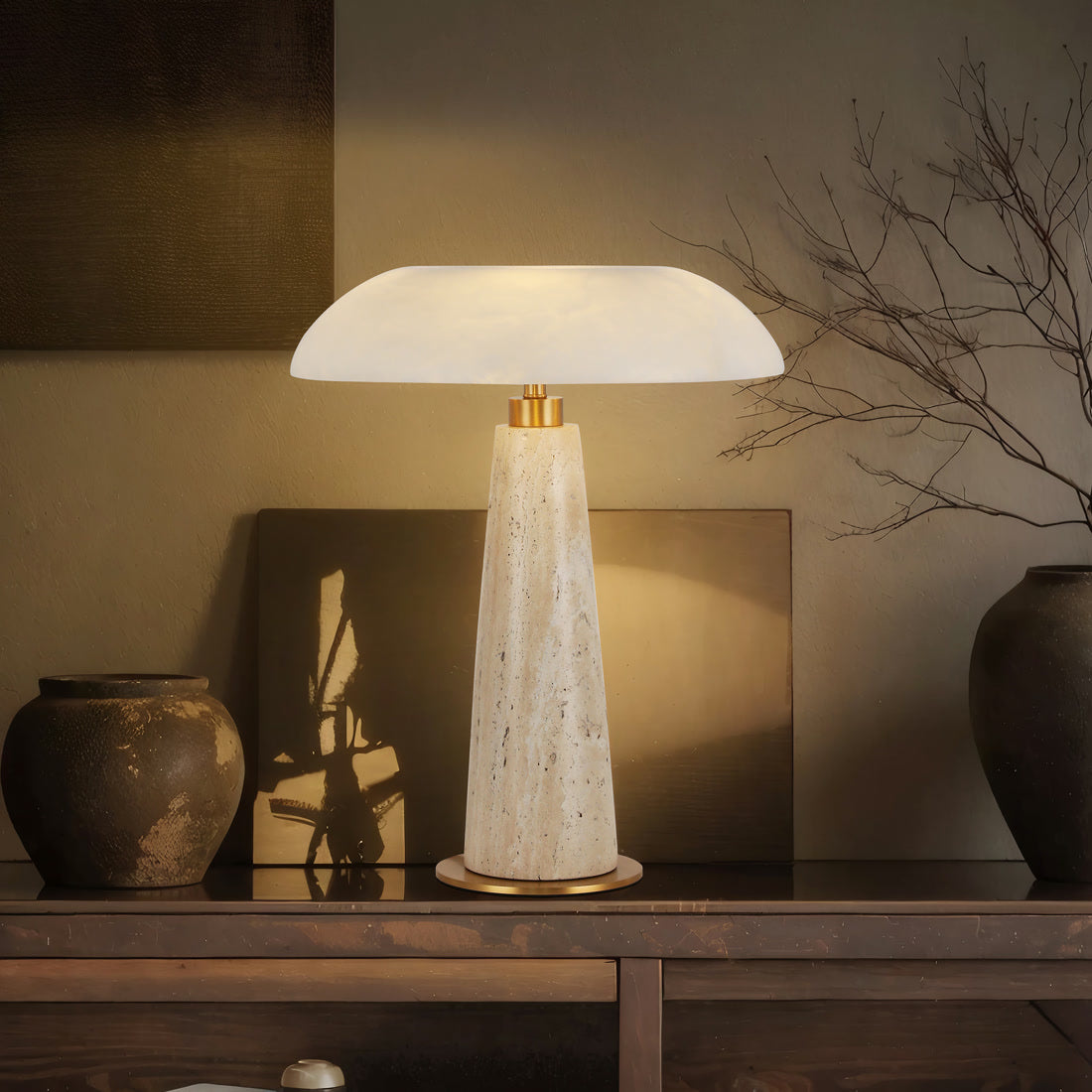 Cloud Mirror Curved Alabaster Table Lamp - Modern Simplicity with Premium Texture | BRILLIANT-MAKER - BRILLIANT MAKER