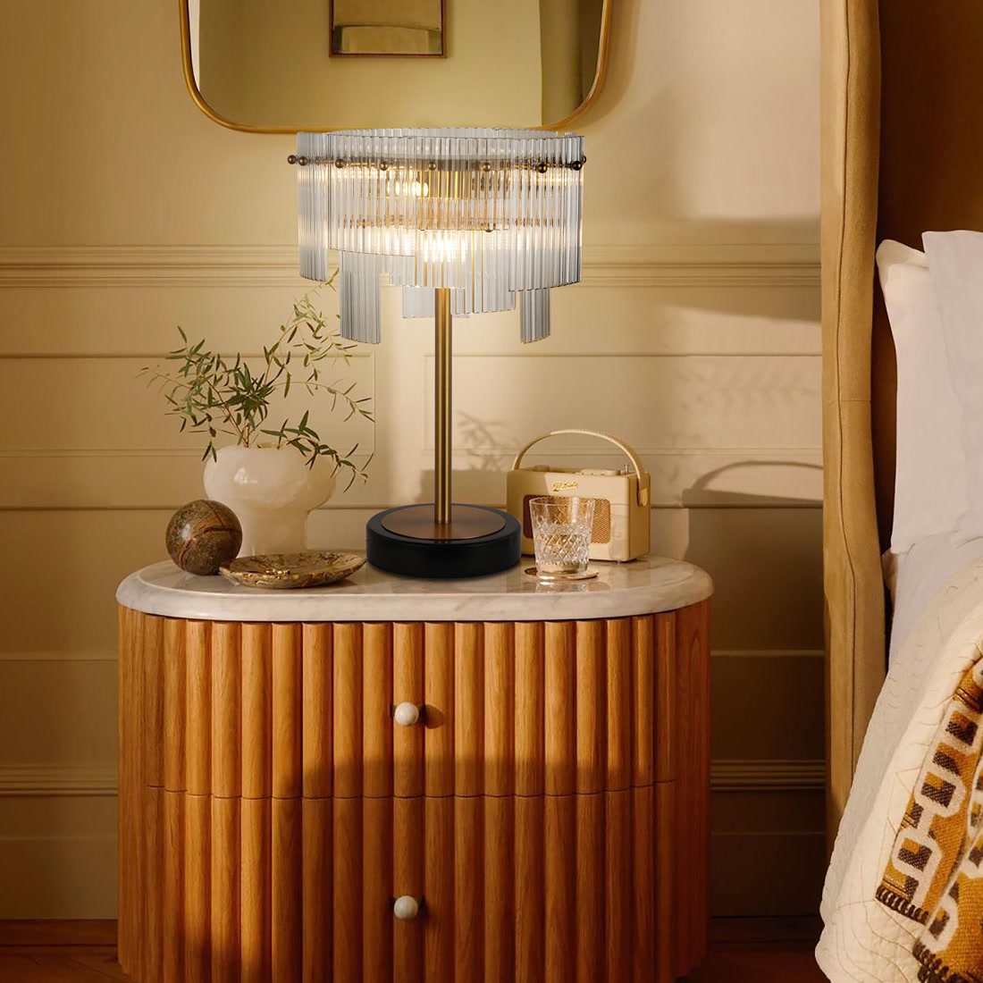 BRTL3378 Babel Dream Vertical Texture Glass Table Lamp | Modern Simplicity | BRILLIANT-MAKER - BRILLIANT MAKER